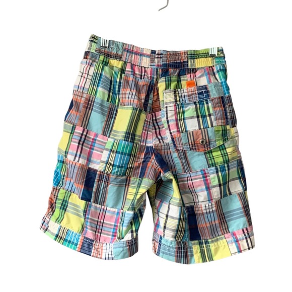Gap Surf kids preppy multi plaid swim trunks with side and rear pockets. Size M - Picture 2 of 11